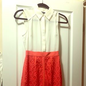 Bebe 00 Coral Lace Dress